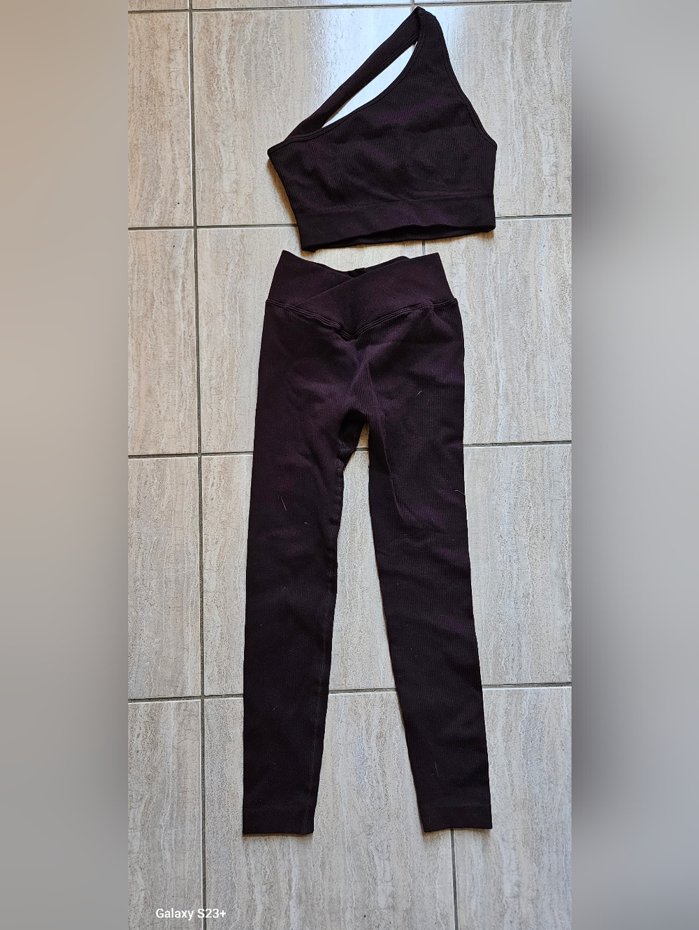 B|Fit Ribbed Compression Set – Plum/Brown - Picture 6 of 6